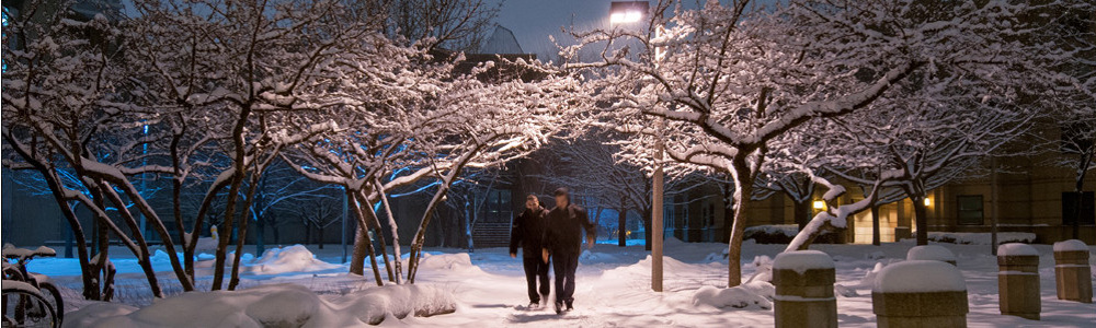 winter on the UIC campus